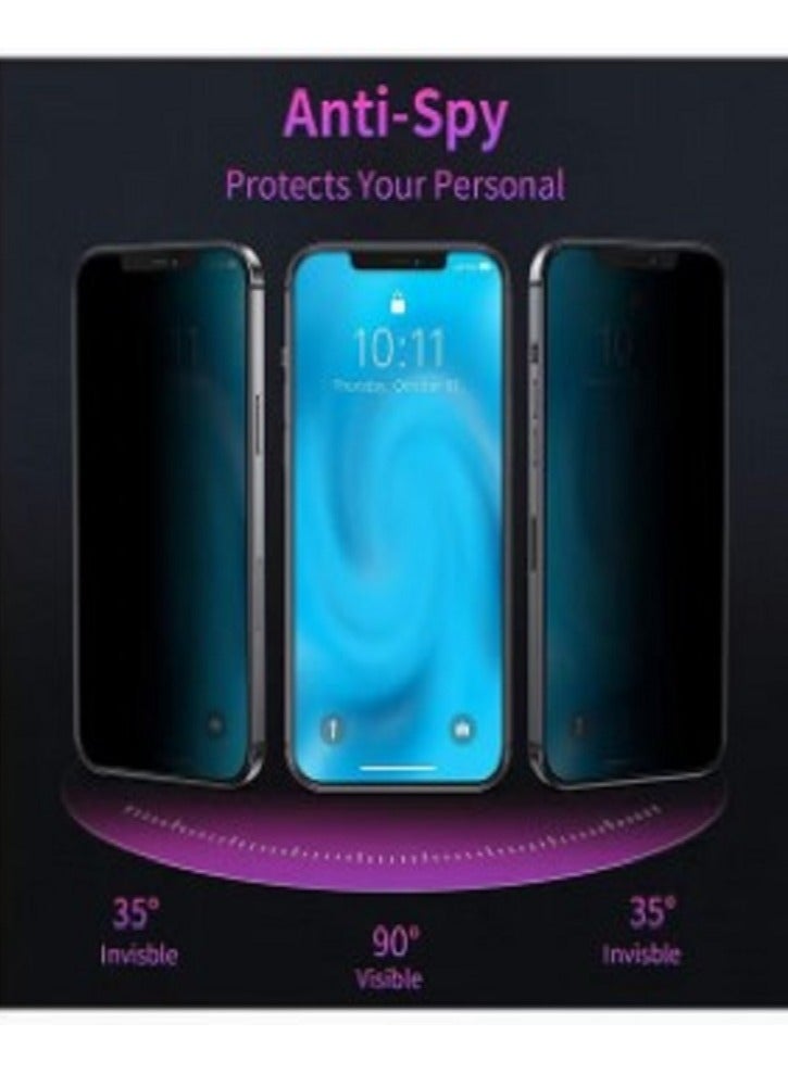 لاصقة حماية للشاشة من الزجاج المقوى ضد التجسس للحفاظ على الخصوصية لهاتف آيفون 13/13 برو أسود - Image 3